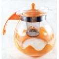 Glass Tea Pot with Filter & Plastic Cover 