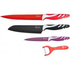 Hot Sale Royalty Line 3 Pieces Knife Set Non-Stick Coating + Peeler Knife